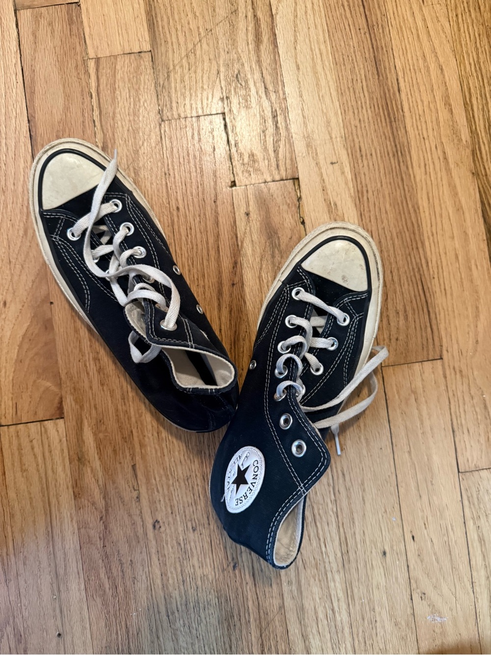 Converse Kids Black Canvas High-Top Sneakers with White Accents